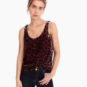 J Crew Always Velvet Leopard Tank sz 8
